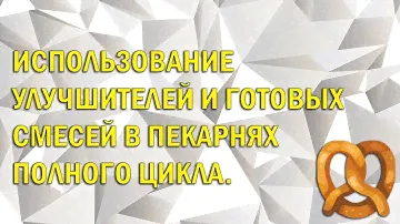 Использование улучшителей и готовых смесей в пекарнях полного цикла. Как открыть пекарню.